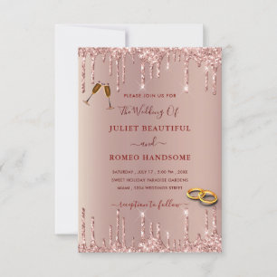 Faire-part de mariage rose Gold avec lecteur de Pa