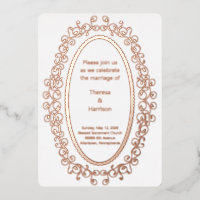 Faire-part de mariage rose Gold Oval Picture Frame