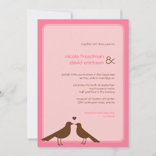 Faire-part de mariage rose inséparable contemporai