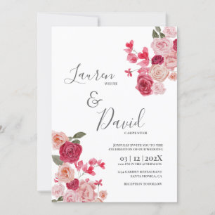 Faire-part de mariage rose magenta