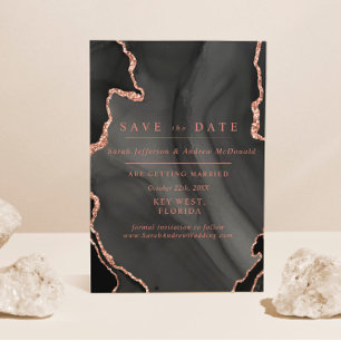 Faire-part de mariage rose noir et blanc