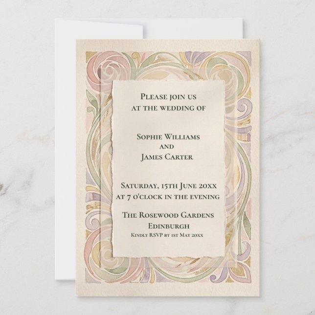 Faire-part de mariage Rose pastel rosé (Devant)