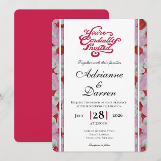 Faire-part de mariage Rose Petal Wedding Invite 3