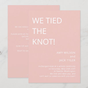 Faire-part de mariage rose poudré simple moderne