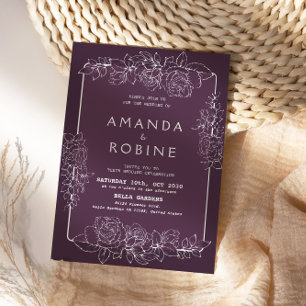 Faire-part de mariage Rose pourpre