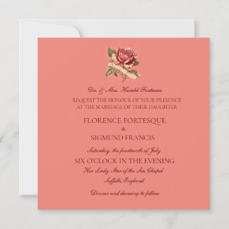 Faire-part de mariage rose rose rose vintage