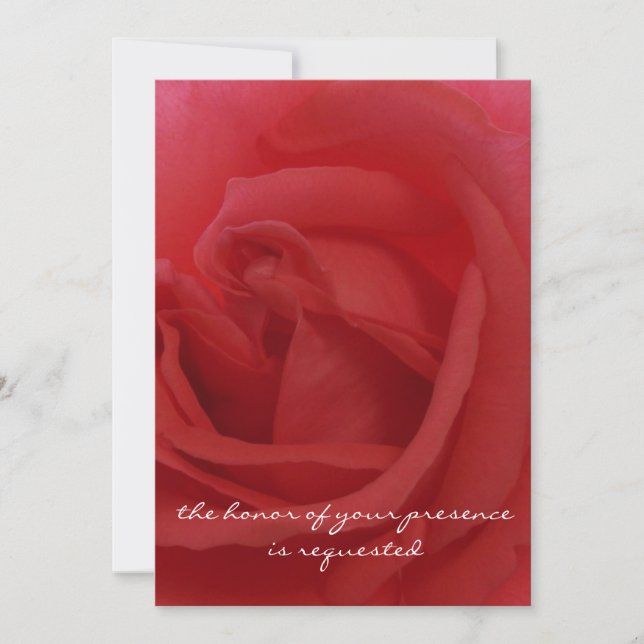 Faire-part de mariage Rose rouge (Devant)