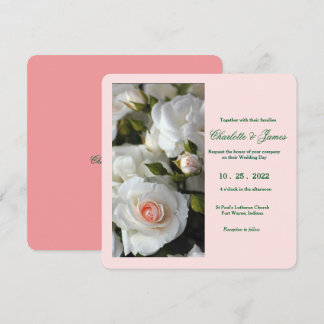 Faire-part de mariage Roses blanches