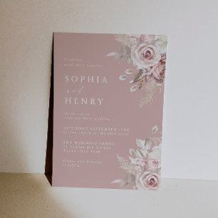 Faire-part de mariage Roses Florales Rose