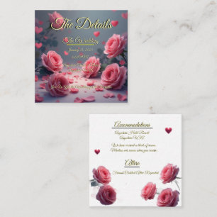 Faire-part de mariage Roses roses Détails de l'amo