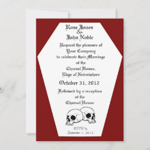 Faire-part de mariage (rouge) de cercueil