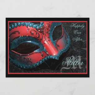 Faire-part de mariage rouge de la Renaissance de