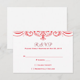 Faire-part de mariage rouge et blanc