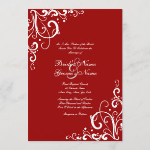 Faire-part de mariage rouge et blanc