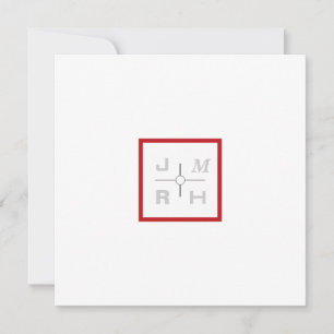 Faire-part de mariage rouge Grille moderne