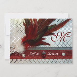 Faire-part de mariage rouge royal