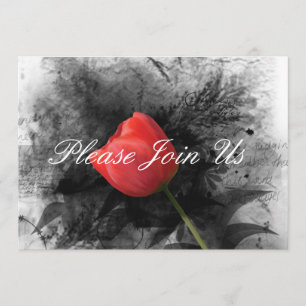 Faire-part de mariage rouge Tulip