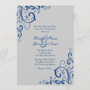 Faire-part de mariage Royal Blue and Grey Flouring