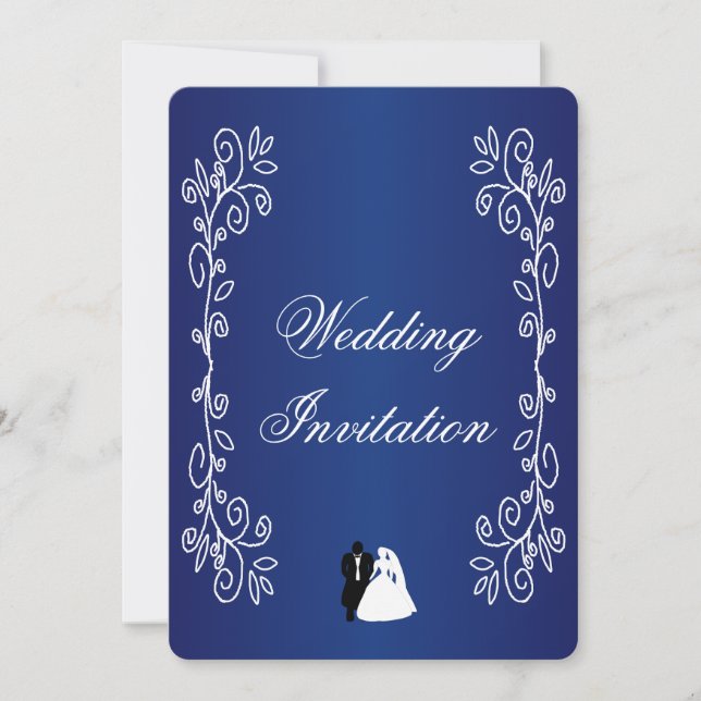 Faire-part de mariage Royal Blue Bride (Devant)