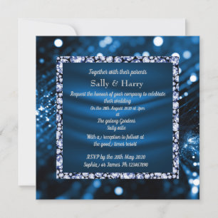 Faire-part de mariage Royal Blue Diamonds