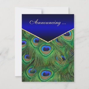 Faire-part de Mariage Royal Blue Peacock