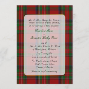 Faire-part de mariage royal classique de plaid de