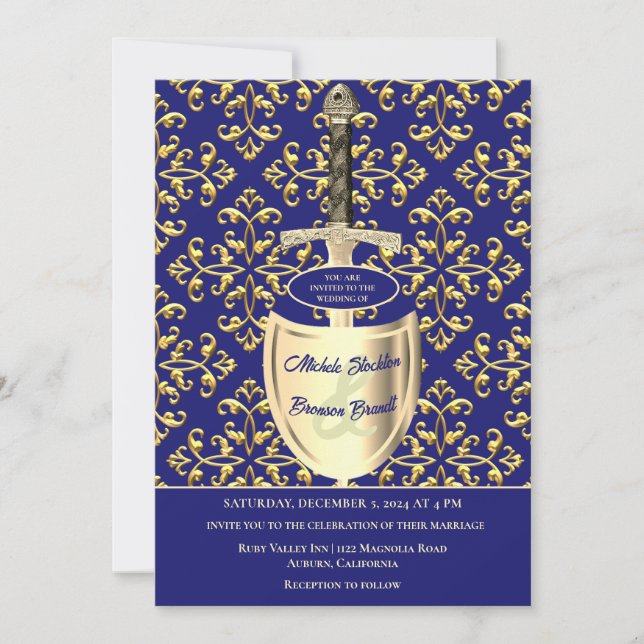 Faire-part de mariage Royal Gold Motif (Devant)