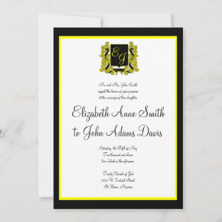 Faire-part de mariage royal noir et or