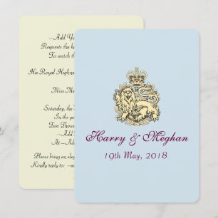 Faire-part de mariage royal snob de Harry Meghan