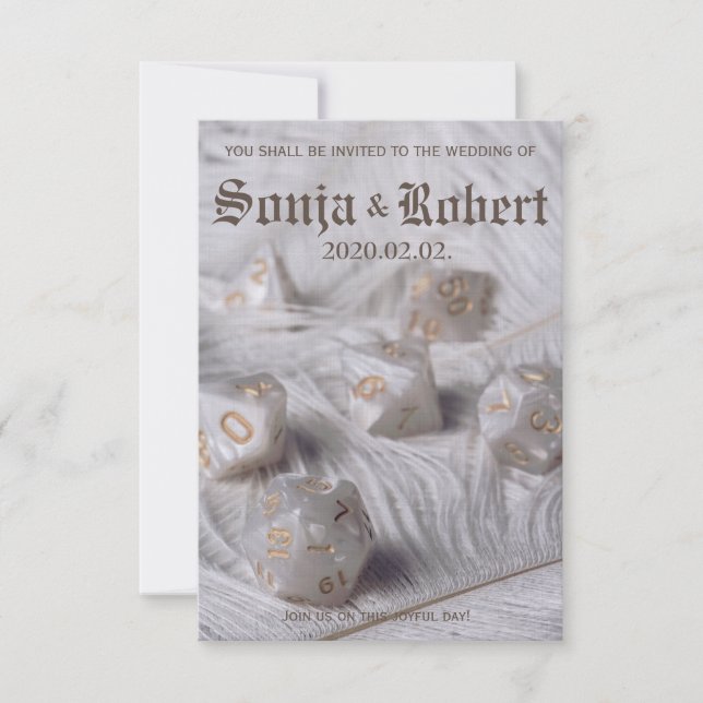 faire-part de mariage RPG Dice personnalisable (Devant)