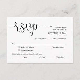 Faire-part de mariage RSVP, Carte des options de r
