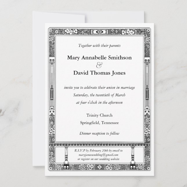 Faire-part de mariage RSVP floral (Devant)