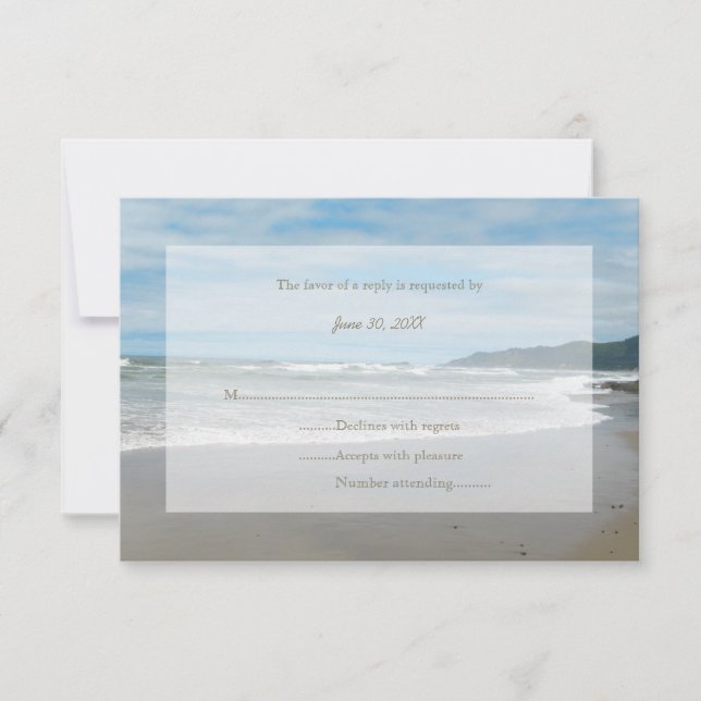 Faire-part de mariage RSVP Plage (Devant)