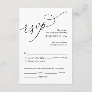 Faire-part de mariage RSVP Répondre, Carte des opt