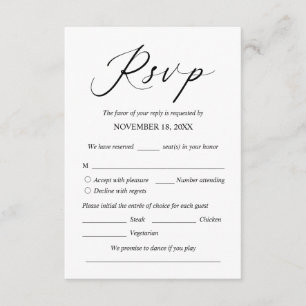 Faire-part de mariage RSVP Répondre, Carte des opt