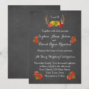 Faire-part de mariage   Russe Antlers Fall Boho