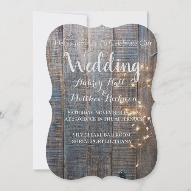 Faire-part de mariage rustique (Devant)