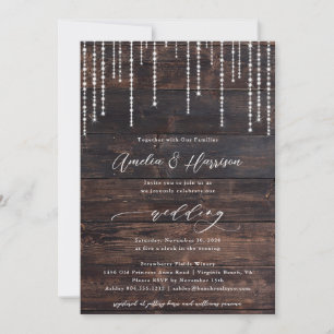 Faire-part de mariage Rustique à cordes de bois