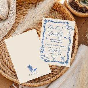 Faire-part de mariage rustique à l'aquarelle 'Boot