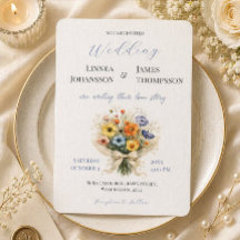 Faire-part de mariage rustique avec jardin de fleu