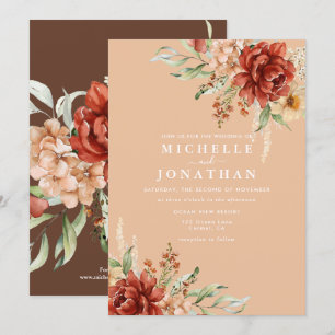 Faire-part de mariage Rustique Boho Fall Flowers