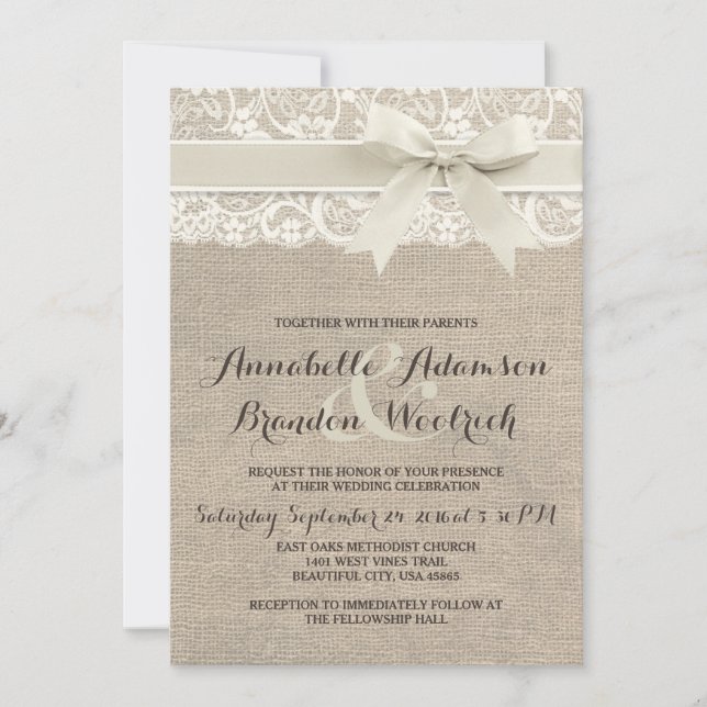 Faire-part de mariage rustique | Bracelet en dente (Devant)