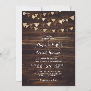 Faire-part de mariage Rustique Burlap