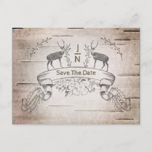 Faire-Part de Mariage Rustique Cerf & Branches de 