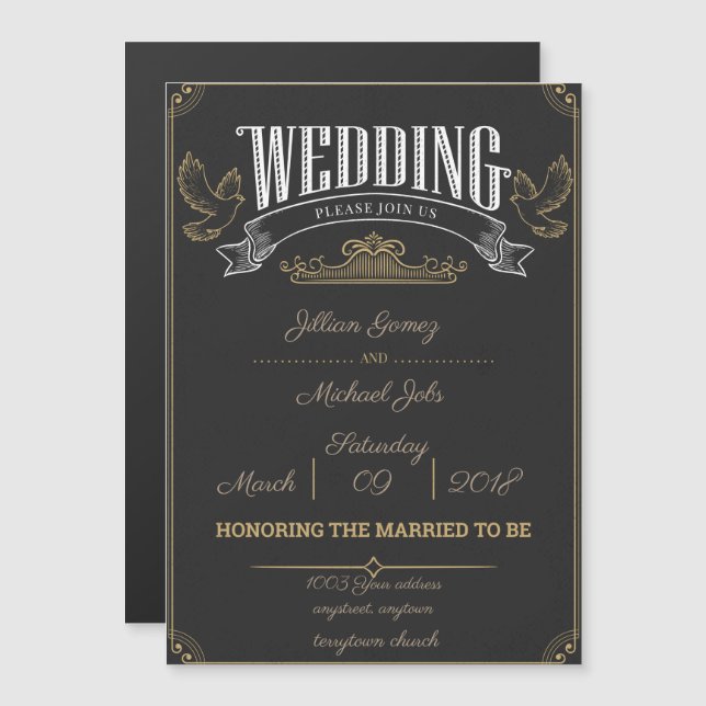 Faire-part de mariage rustique, Customisez-moi ! (Devant / Derrière)