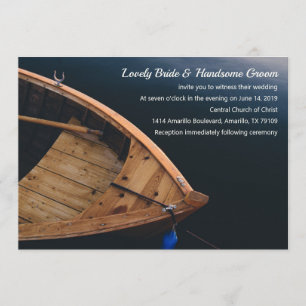 Faire-part de mariage rustique de bateau