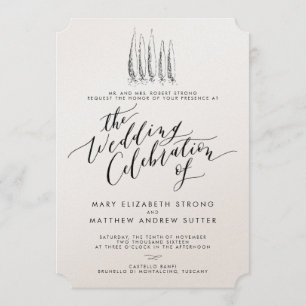 Faire-part de mariage rustique de calligraphie de