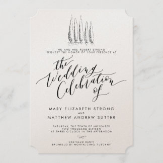 Faire-part de mariage rustique de calligraphie de