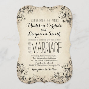 Faire-part de mariage rustique de Flourish élégant
