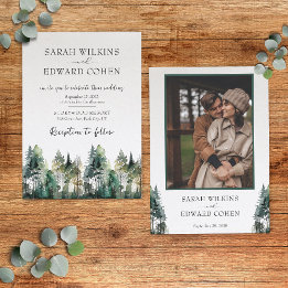 Faire-part de mariage rustique de la forêt d'aquar